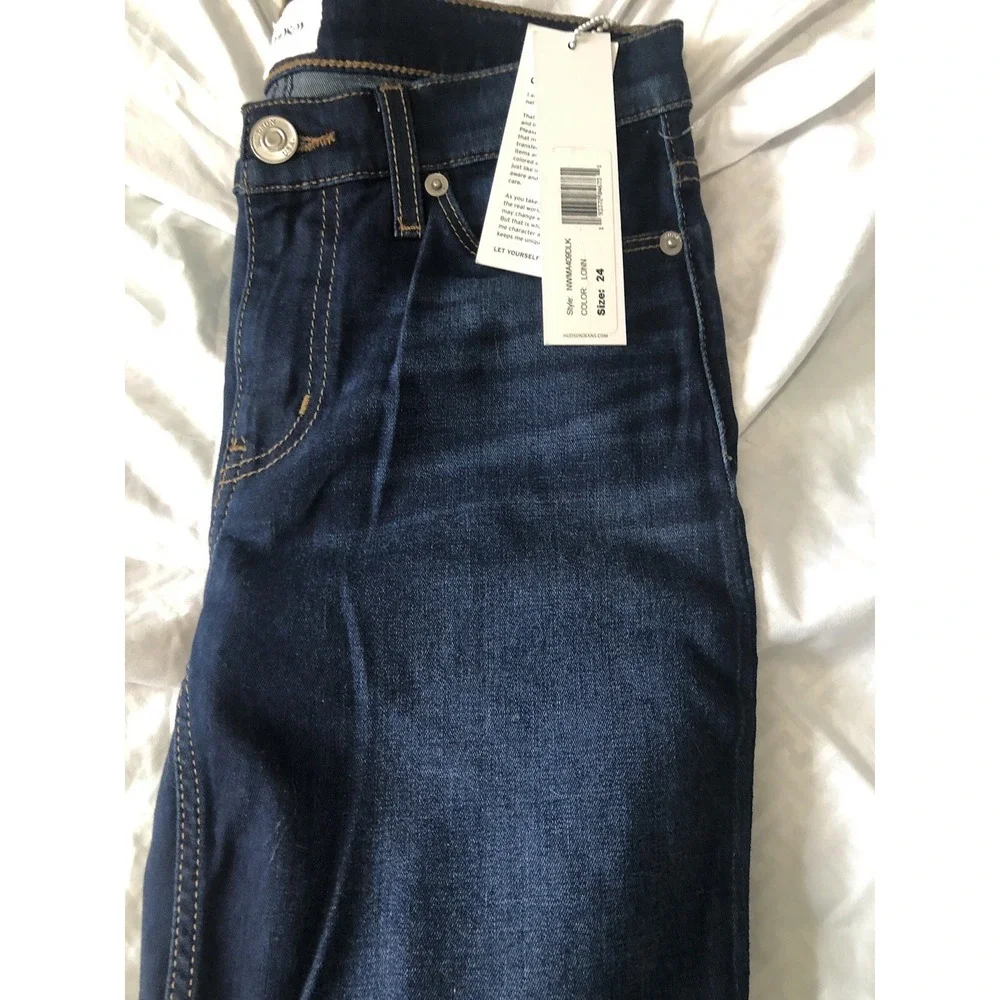 Women's Hudson Natalie Mid rise Ankle Super Skinny Blue Jeans size 24 New